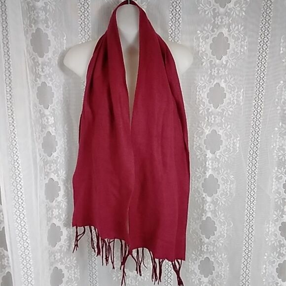 Scarf Color Burgundy Red - Picture 2 of 2